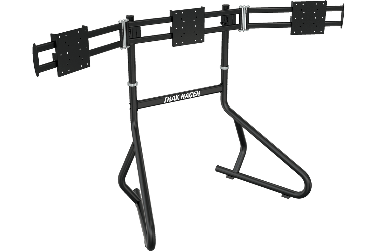 Freestanding Triple (3) Monitor Stand – 32" to 45" Displays for Sim Racing, Flight Simulation & Truck Simulators