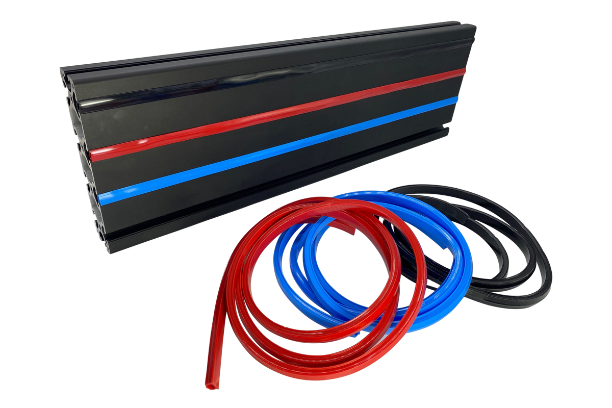 2m/79" Red Rubber Dust/Design Strip – Anti-Slip Protective Edge Trim for Aluminium Profile Sim Rigs