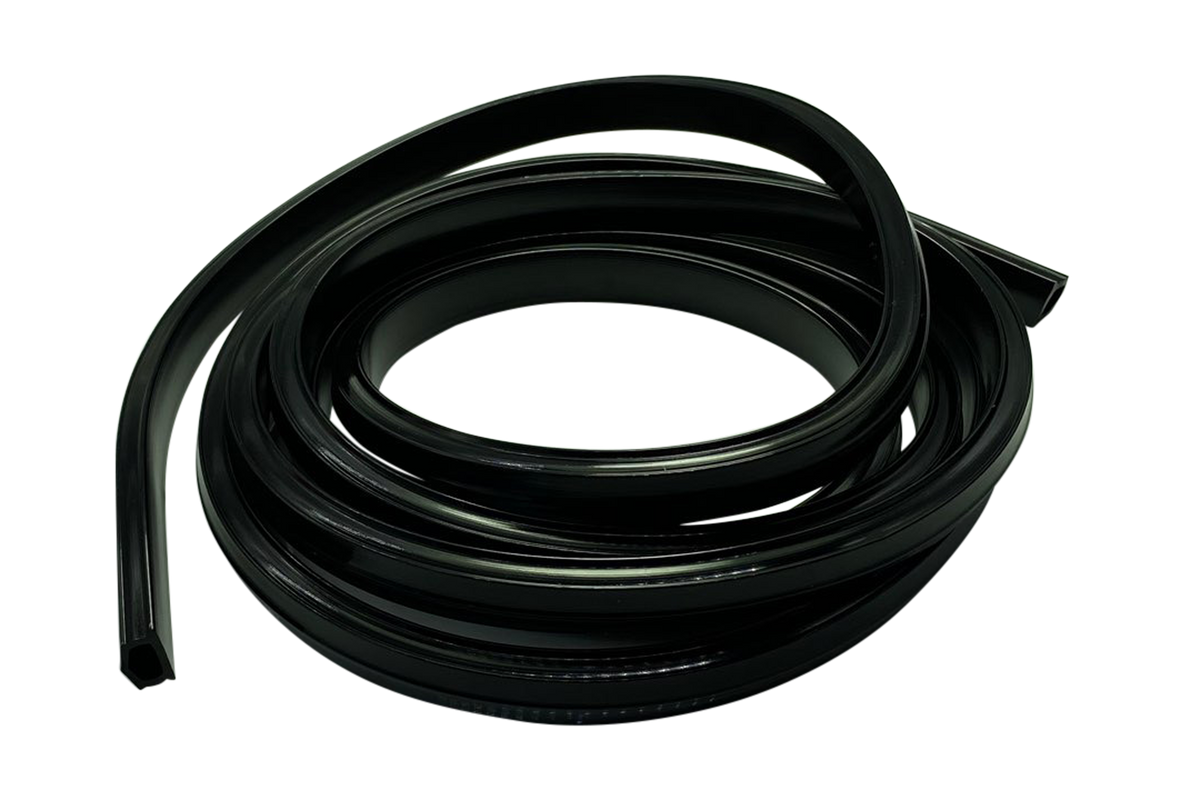 2m/79" Black Rubber Dust/Design Strip – Anti-Slip Protective Edge Trim for Aluminium Profile Sim Rigs
