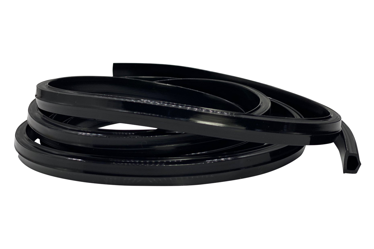 2m/79" Black Rubber Dust/Design Strip – Anti-Slip Protective Edge Trim for Aluminium Profile Sim Rigs