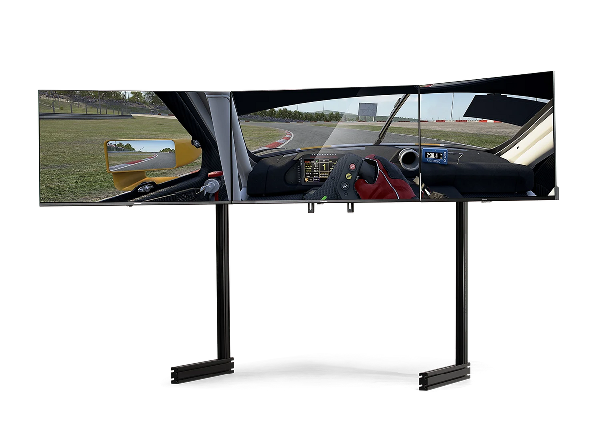 ELITE FREE STANDING TRIPLE MONITOR STAND- BLACK EDITION