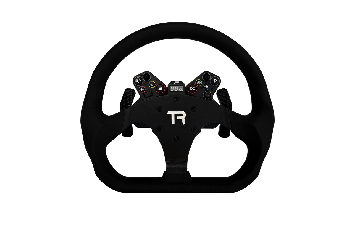 330mm/13" Flat-Bottom Closed GT Sim Racing Wheel Rim – Aluminium Alloy with Silicone Grip