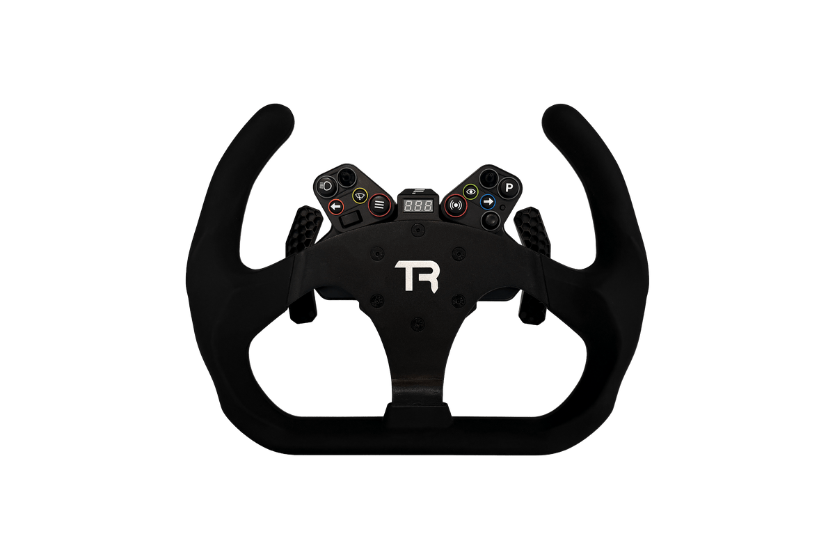 330mm/13" Flat-Bottom Open GT Sim Racing Wheel Rim – Aluminium Alloy with Silicone Grip