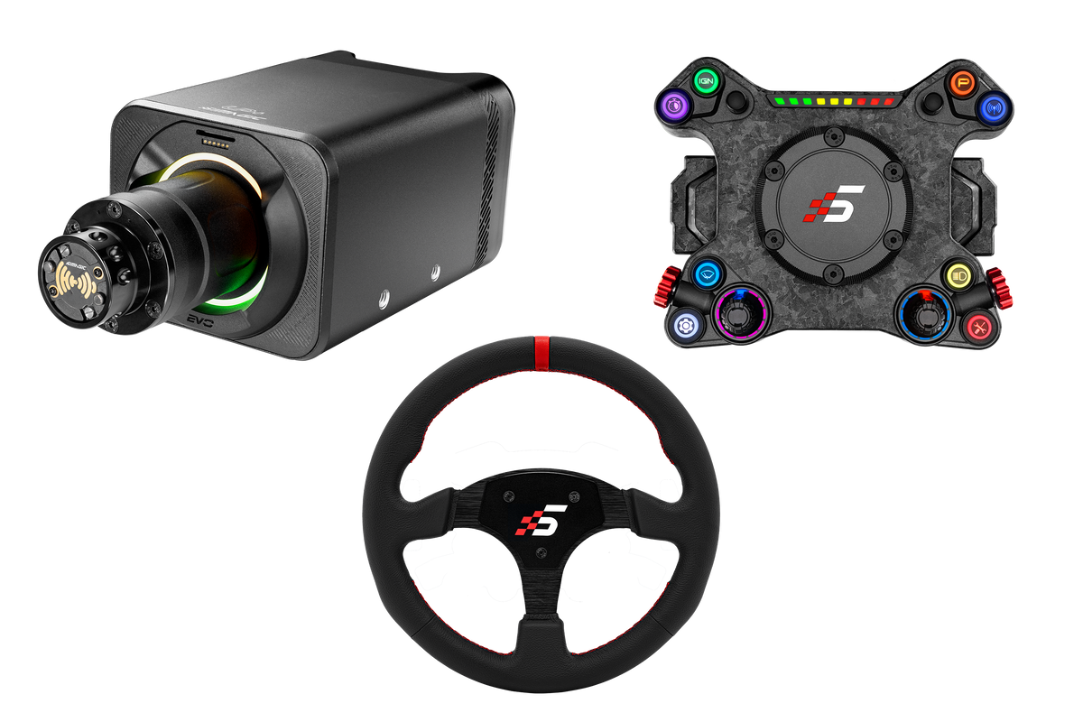Simagic NEO X Hub with Alpha EVO Pro 18nm Wheel Base and Leather Steering Wheel