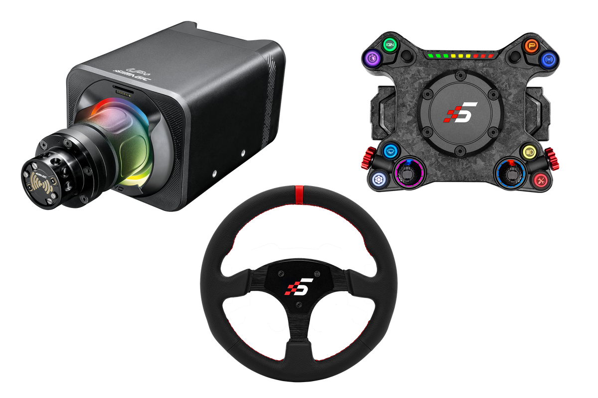 Simagic NEO X Hub with Alpha EVO Sport 9nm Wheel Base and Leather Steering Wheel