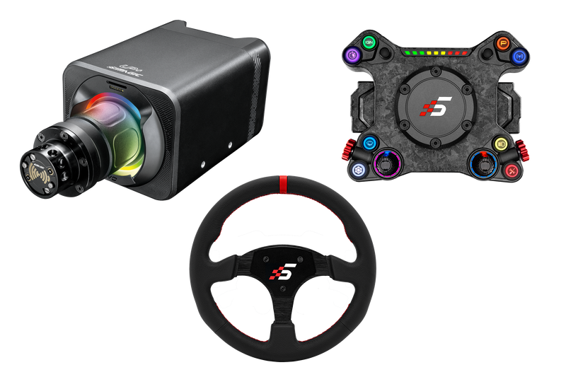 Simagic NEO X Hub with Alpha EVO Sport 9nm Wheel Base and Leather Steering Wheel