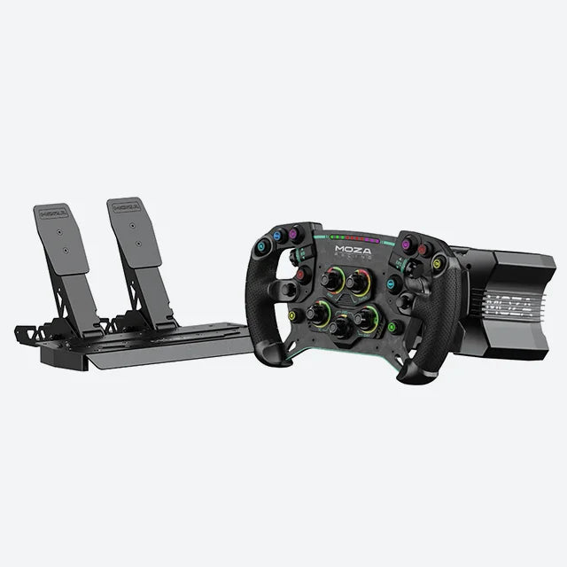 MOZA R9 GS direct drive wheelbase with GS V2P GT wheel and SR-P Lite pedals