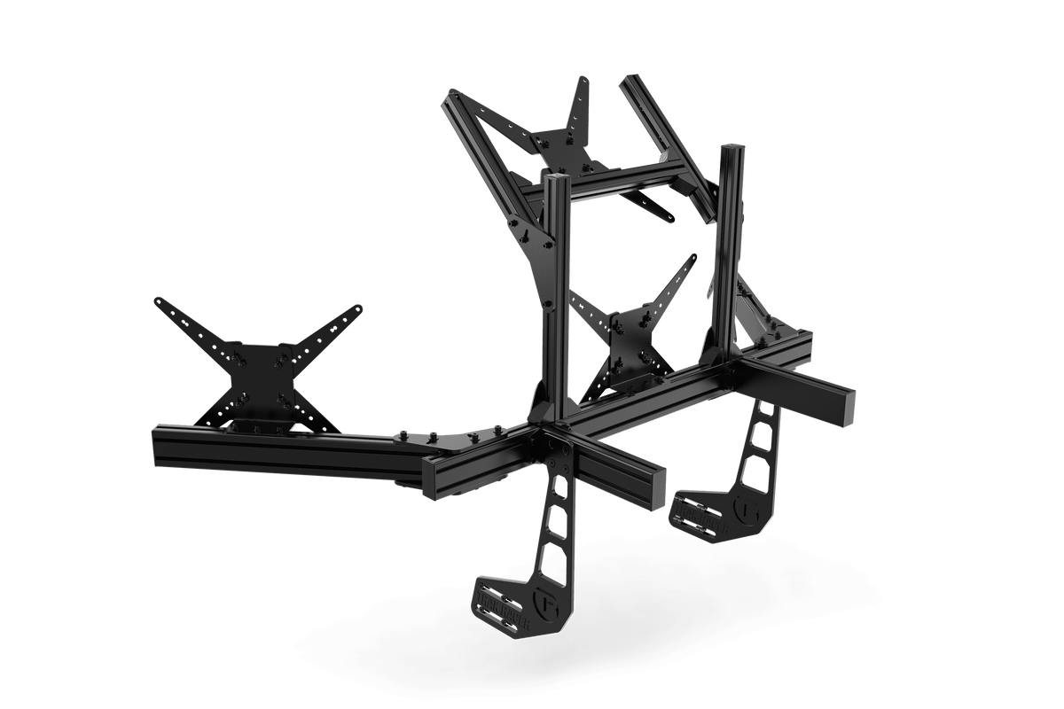 Cockpit-Mounted Quad (4) Monitor Stand – Up to 45" Displays for Sim Racing, Flight Simulation & Truck Simulators