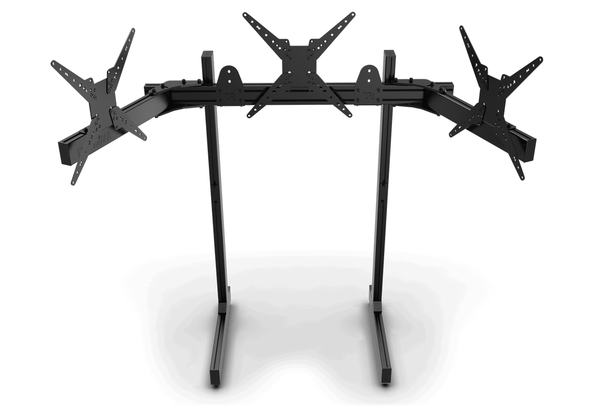 Freestanding Triple (3) Monitor Stand – Up to 45" Displays for Sim Racing, Flight Simulation & Truck Simulators