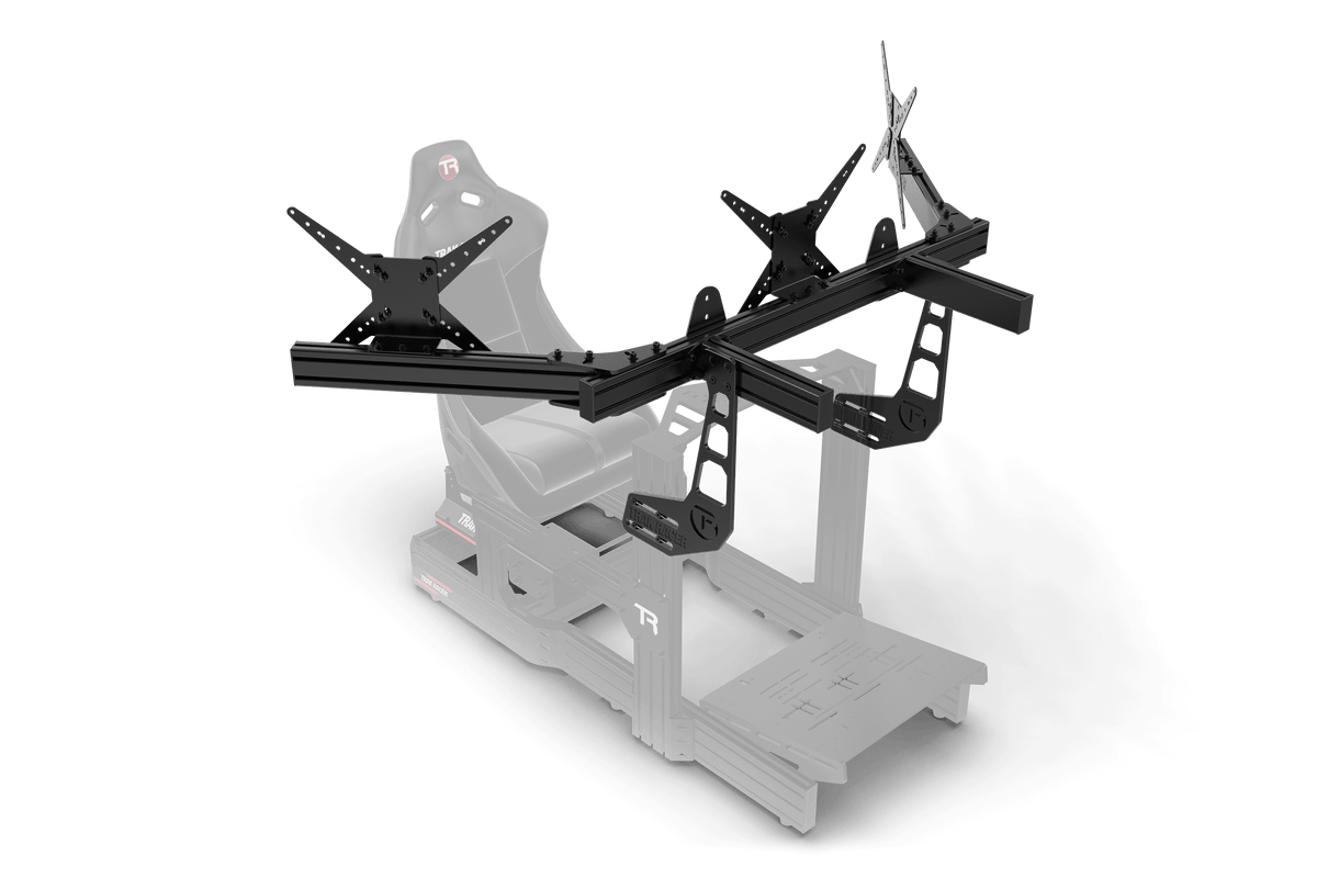Cockpit-Mounted Triple (3) Monitor Stand – Up to 45" Displays for Sim Racing, Flight Simulation & Truck Simulators