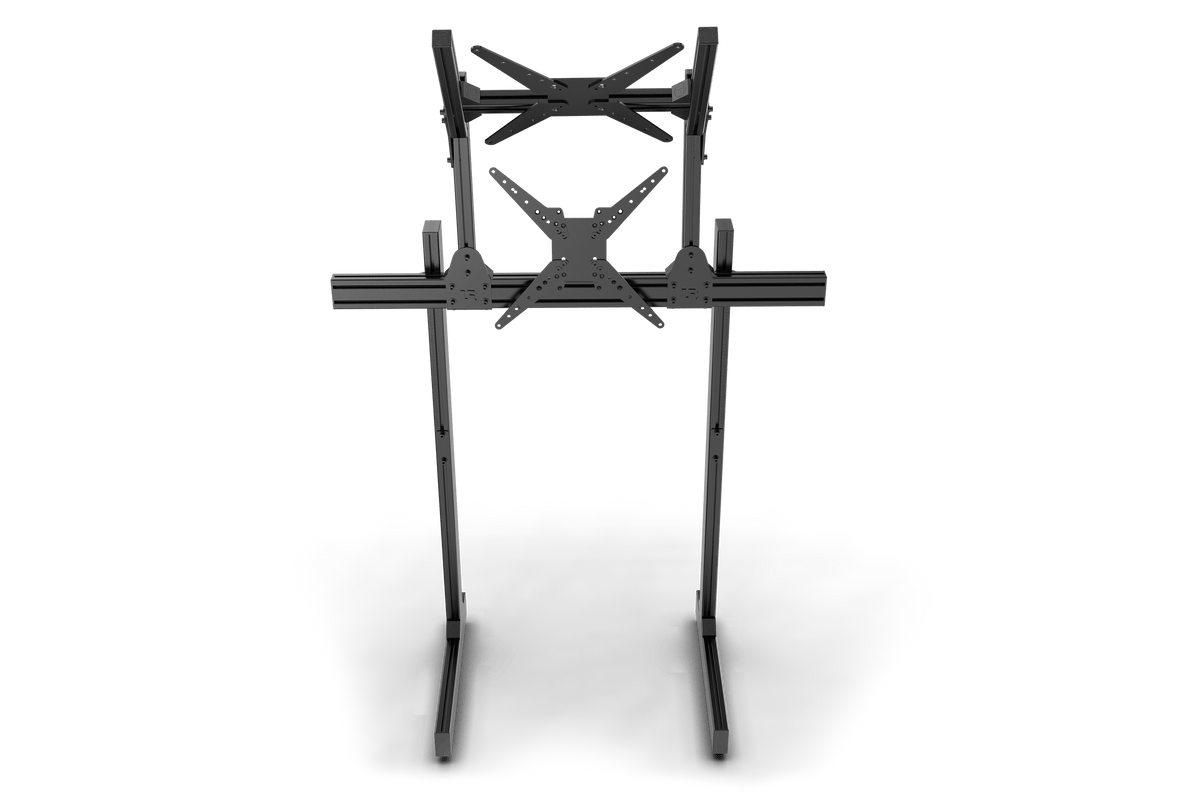 Freestanding Dual (2) Monitor Stand – Up to 80" Display for Sim Racing, Flight Simulation & Truck Simulators