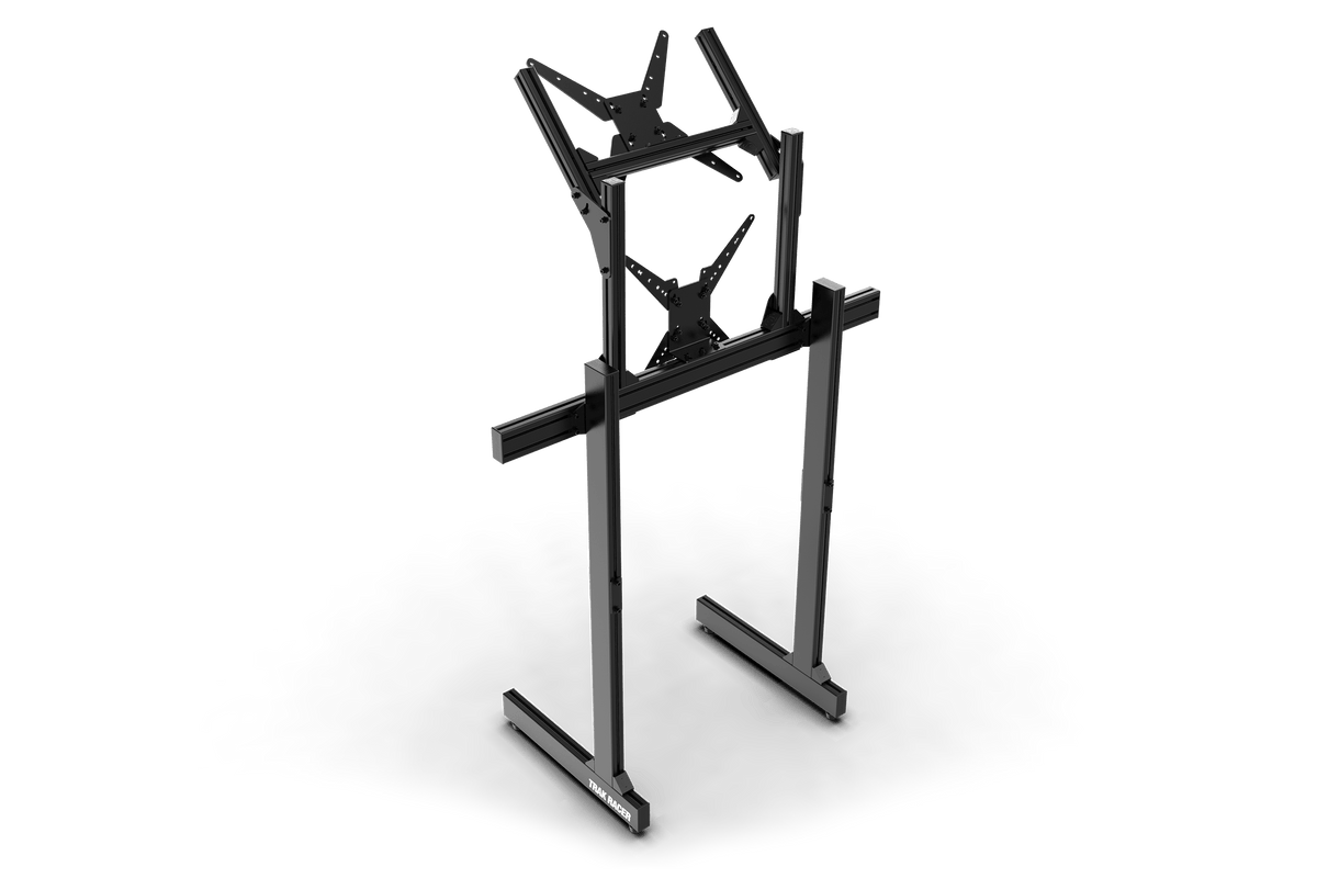Freestanding Dual (2) Monitor Stand – Up to 80" Display for Sim Racing, Flight Simulation & Truck Simulators