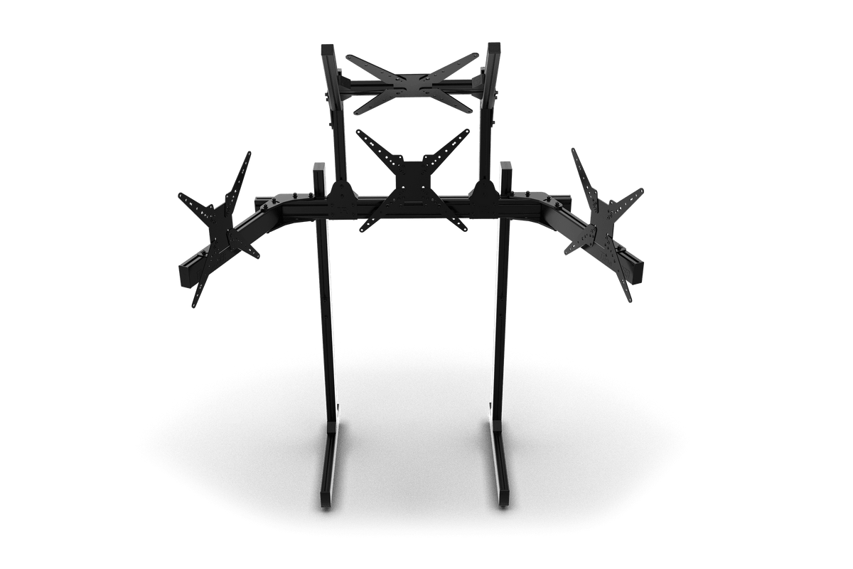 Freestanding Quad (4) Monitor Stand – Up to 45" Displays for Sim Racing, Flight Simulation & Truck Simulators