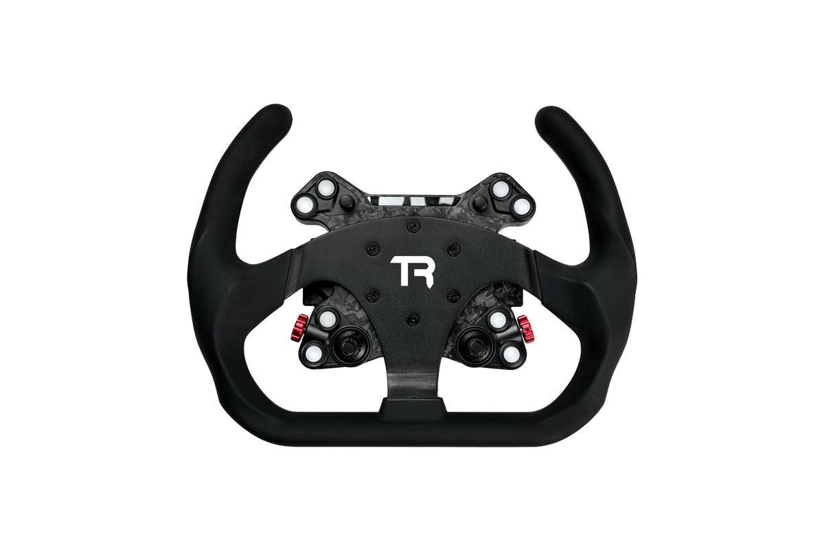 330mm/13" Flat-Bottom Open GT Sim Racing Wheel Rim – Aluminium Alloy with Silicone Grip