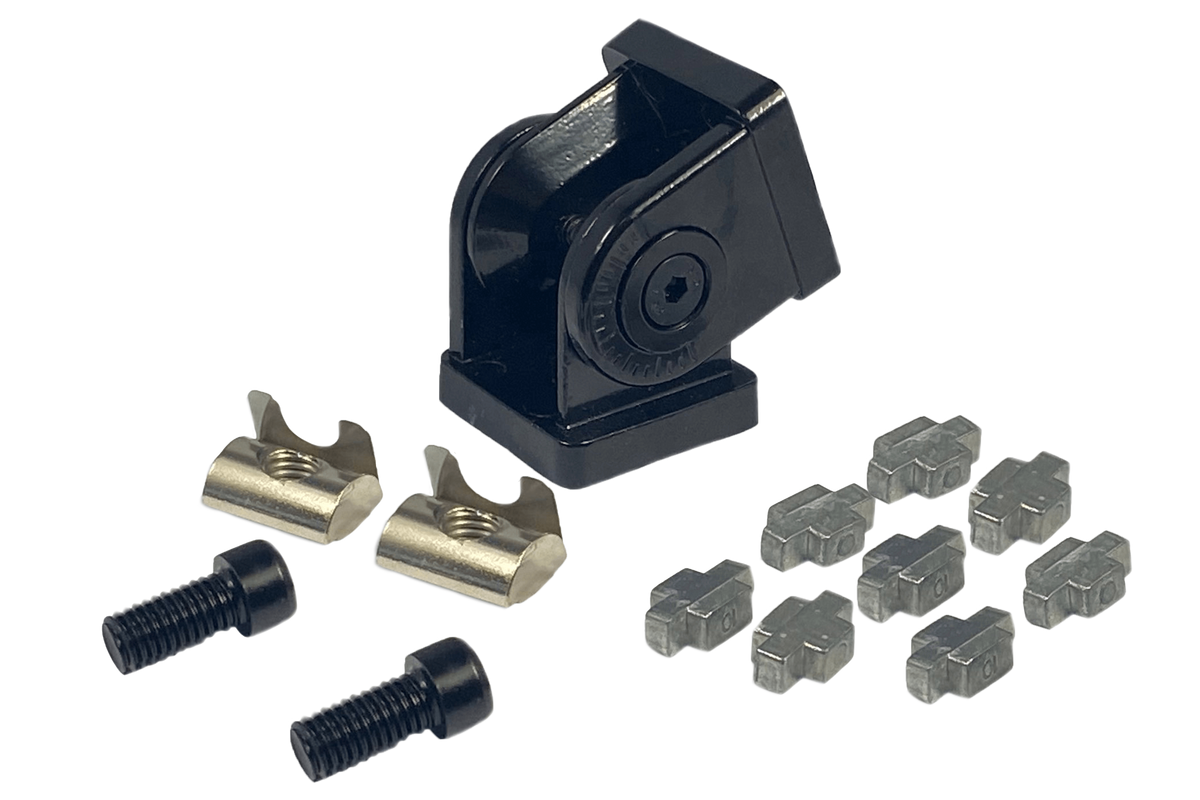 40x40mm (1.57" x 1.57") Flexible Pivot Joint Connector — For 8mm (0.31") Slot Aluminium Extrusion