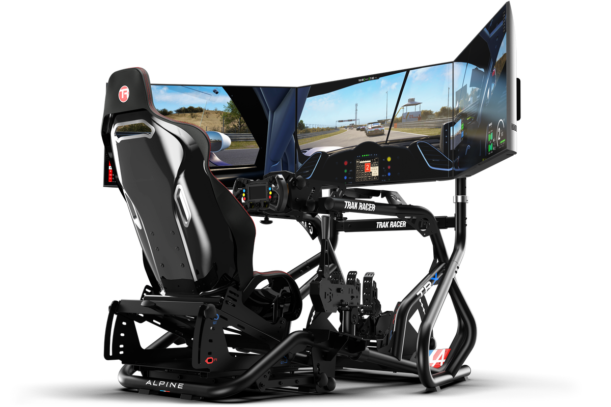 Freestanding Triple (3) Monitor Stand – 22" to 32" Displays for Sim Racing, Flight Simulation & Truck Simulators