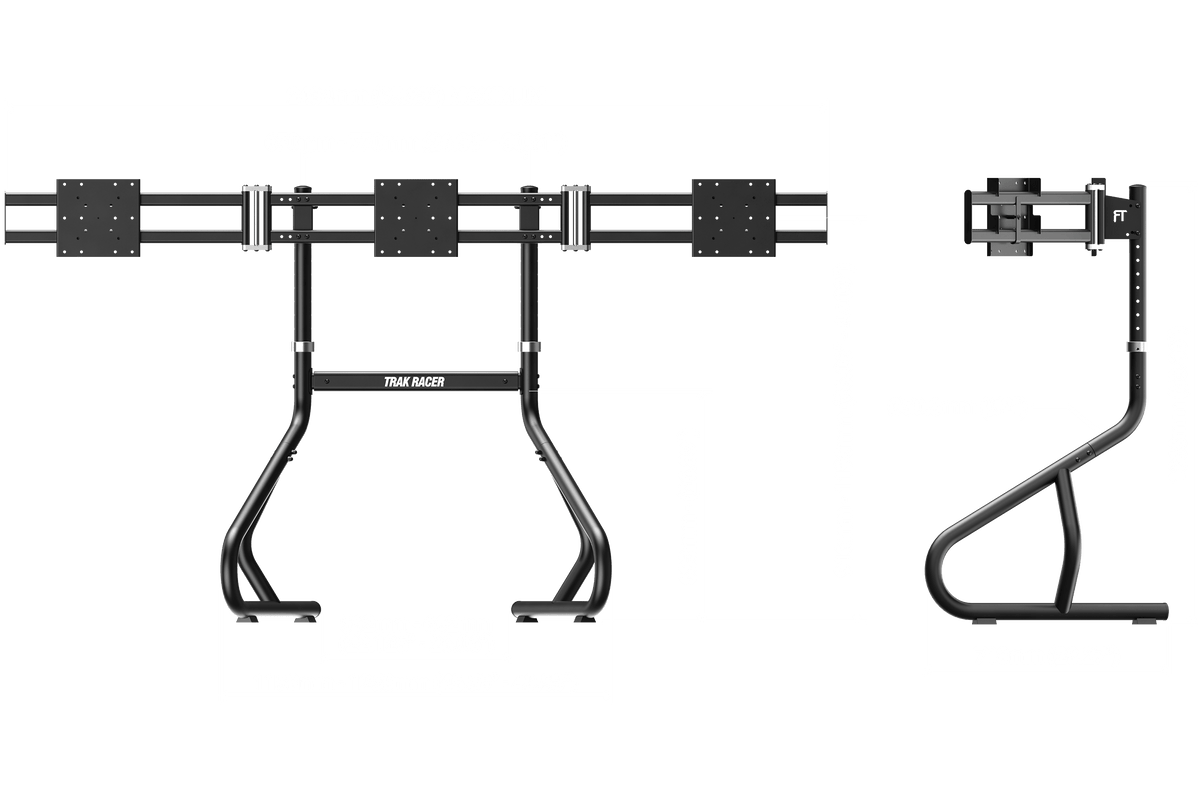 Freestanding Triple (3) Monitor Stand – 22" to 32" Displays for Sim Racing, Flight Simulation & Truck Simulators
