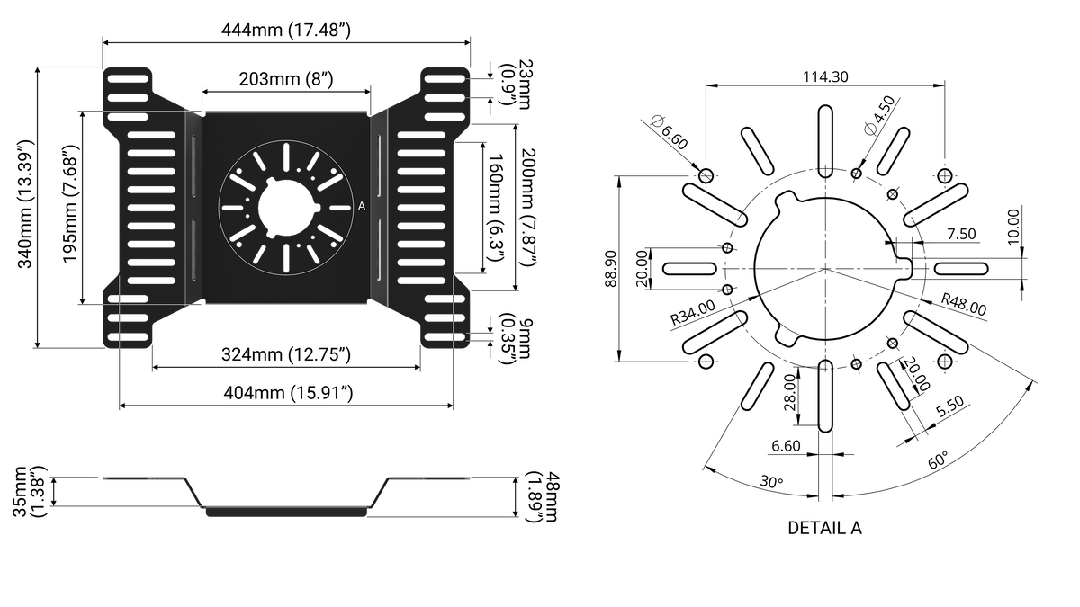 Universal Bass Shaker & Tactile Transducer Seat Mount