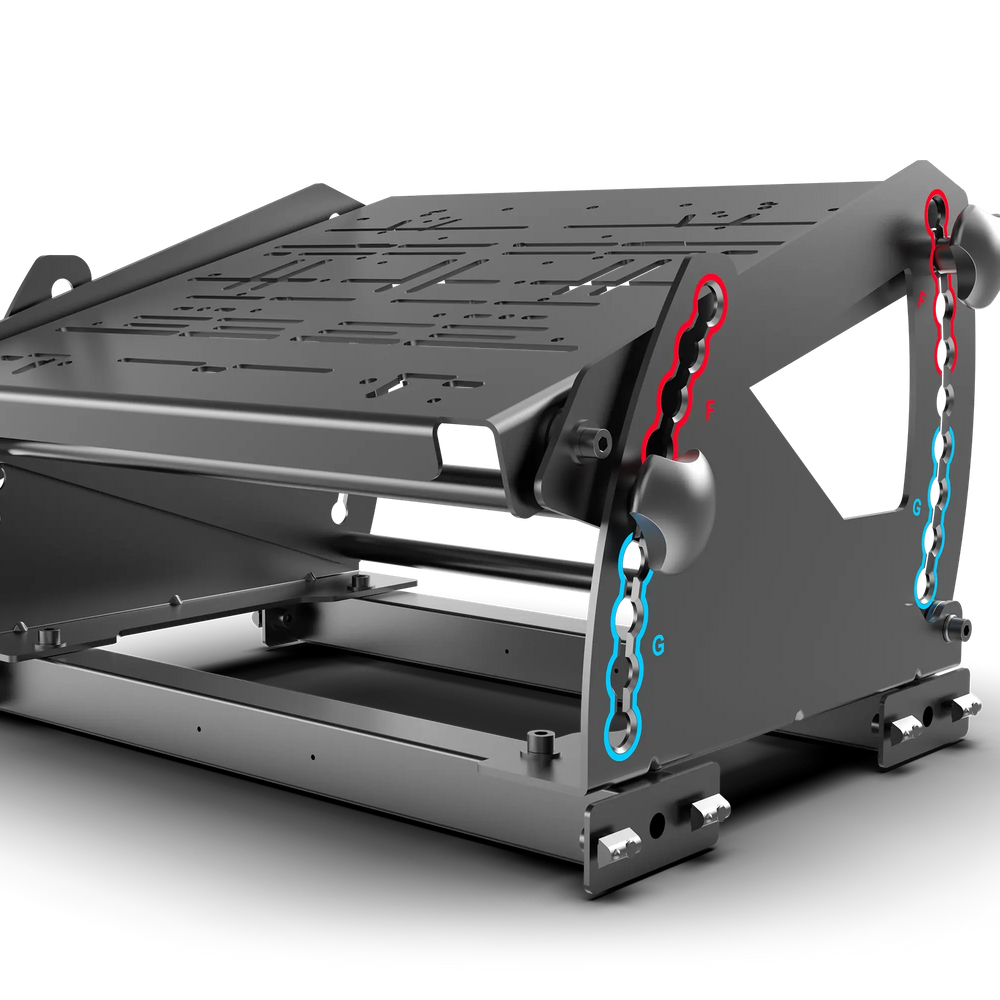 Tool-Free Formula & GT Hybrid Pedal Mount System for Extruded Aluminium Cockpits