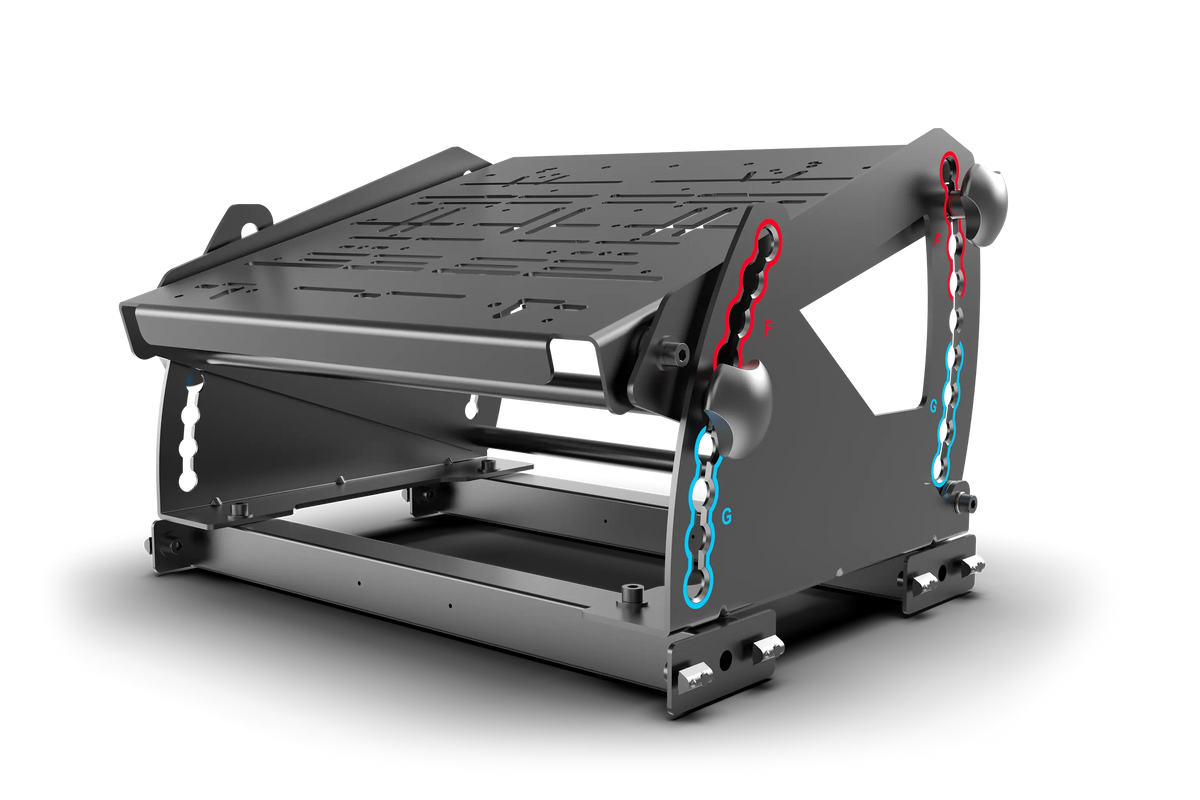 Tool-Free Pedal Mount System for Formula & GT Hybrid Pedals (Extrusion Rigs)