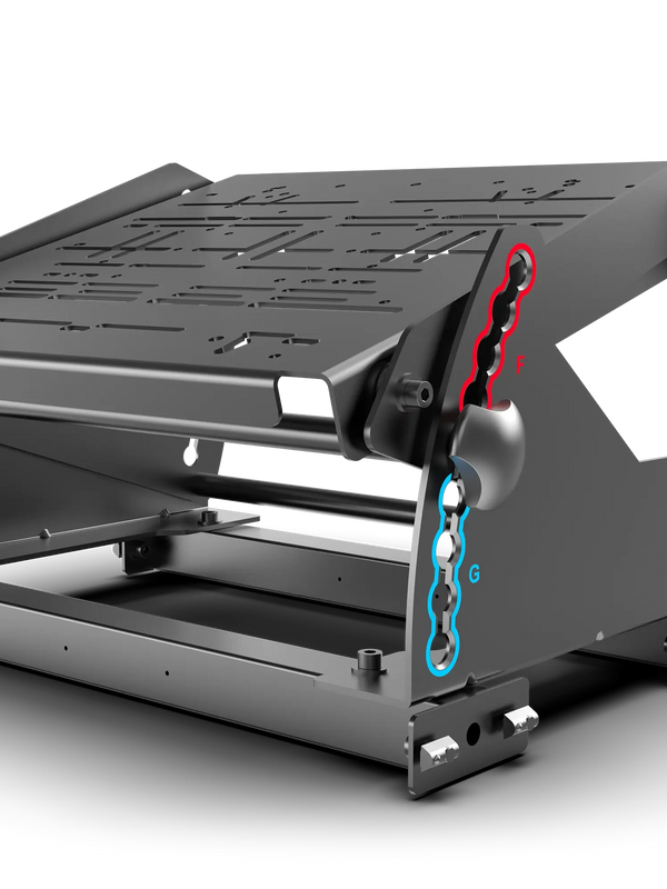 Tool-Free Formula & GT Hybrid Pedal Mount System for Extruded Aluminium Cockpits