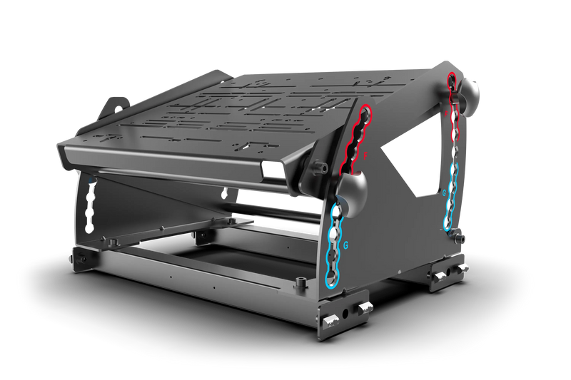 Tool-Free Formula & GT Hybrid Pedal Mount System for Extruded Aluminium Cockpits