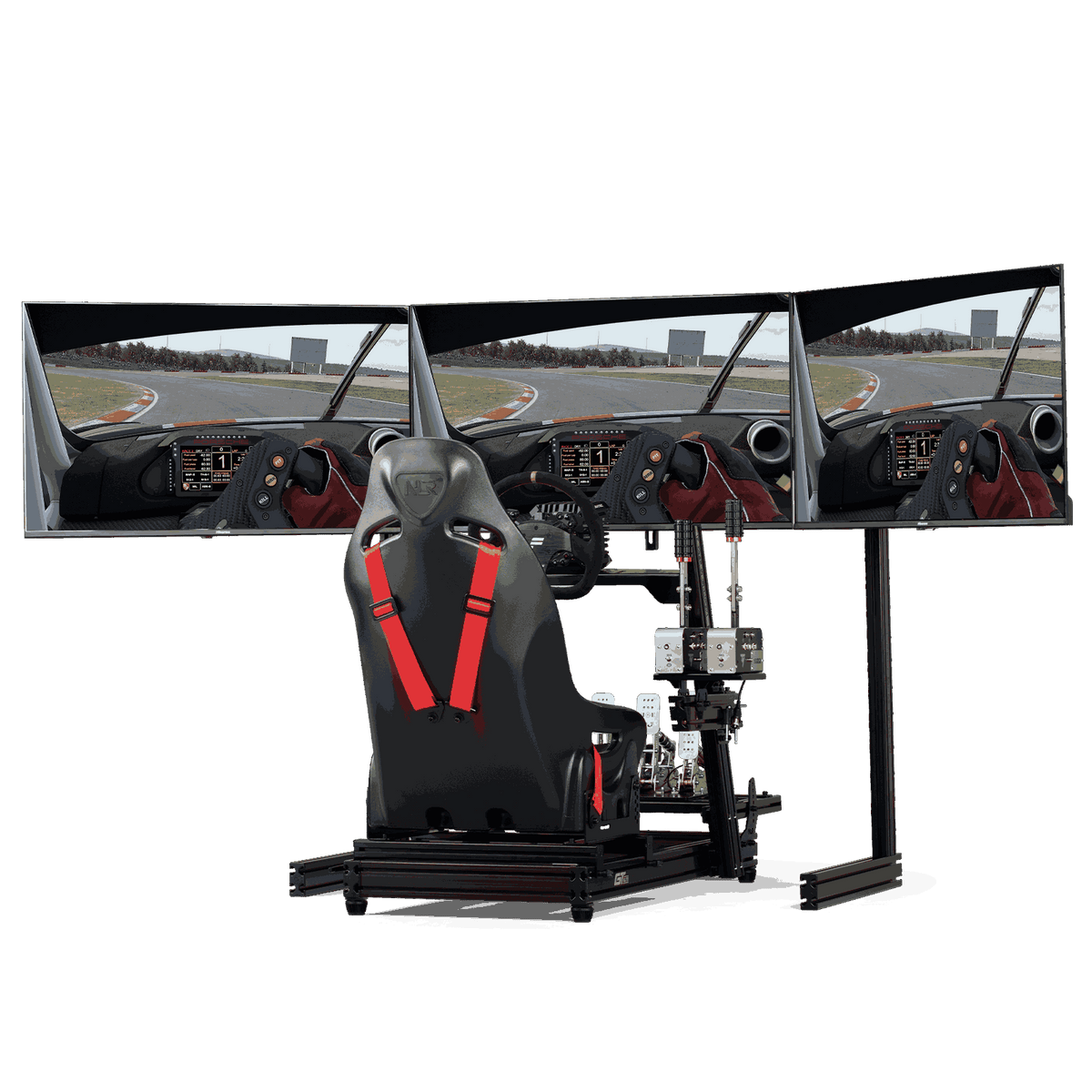 Elite Free Standing Triple Monitor Stand- Black Edition
