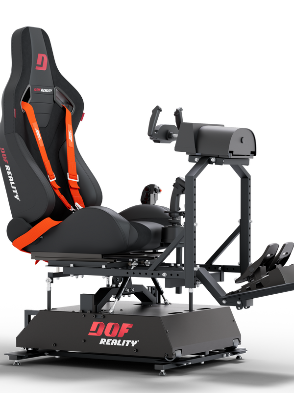 DOF Reality H4r 4-axis flight motion platform with Heave, hero view
