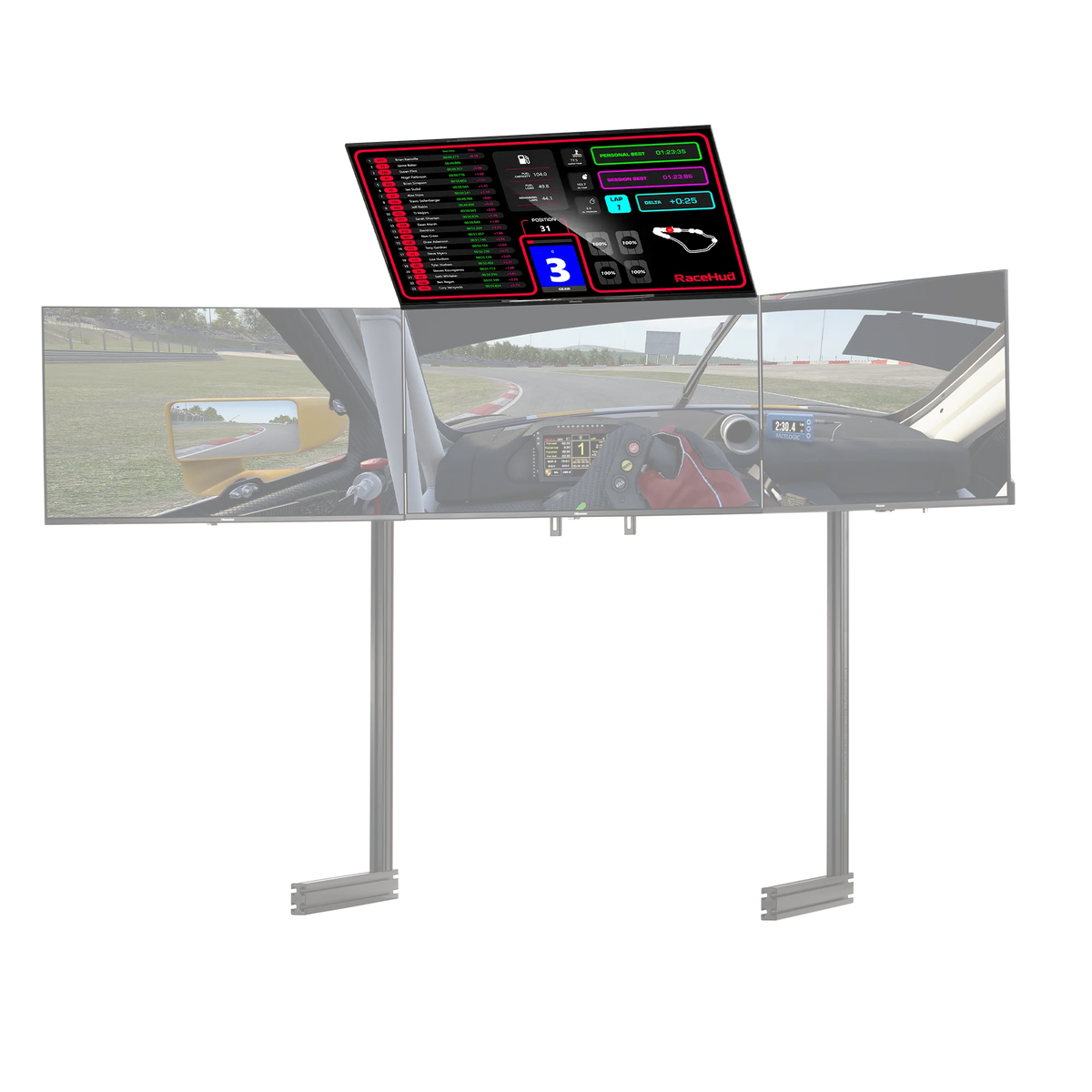 Elite Freestanding Overhead/ Quad Monitor Stand Add-On- Black Edition