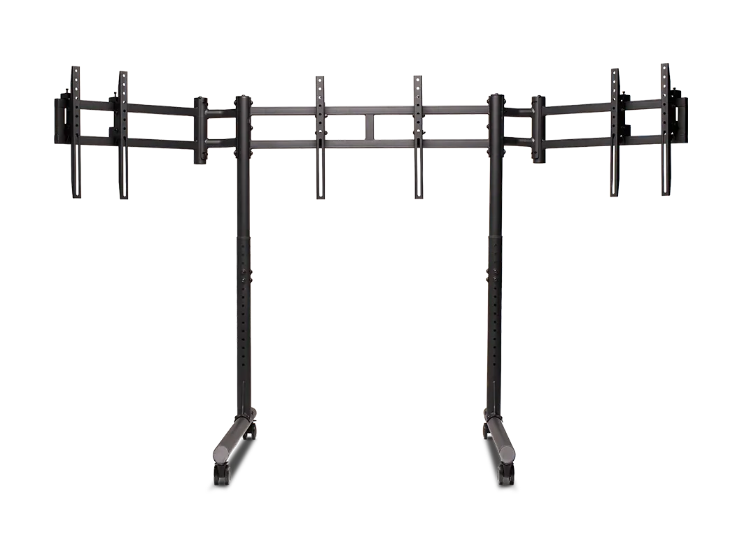 Round Tube Freestanding Triple Monitor Stand