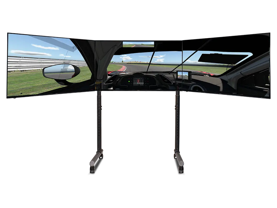 Round Tube Freestanding Triple Monitor Stand
