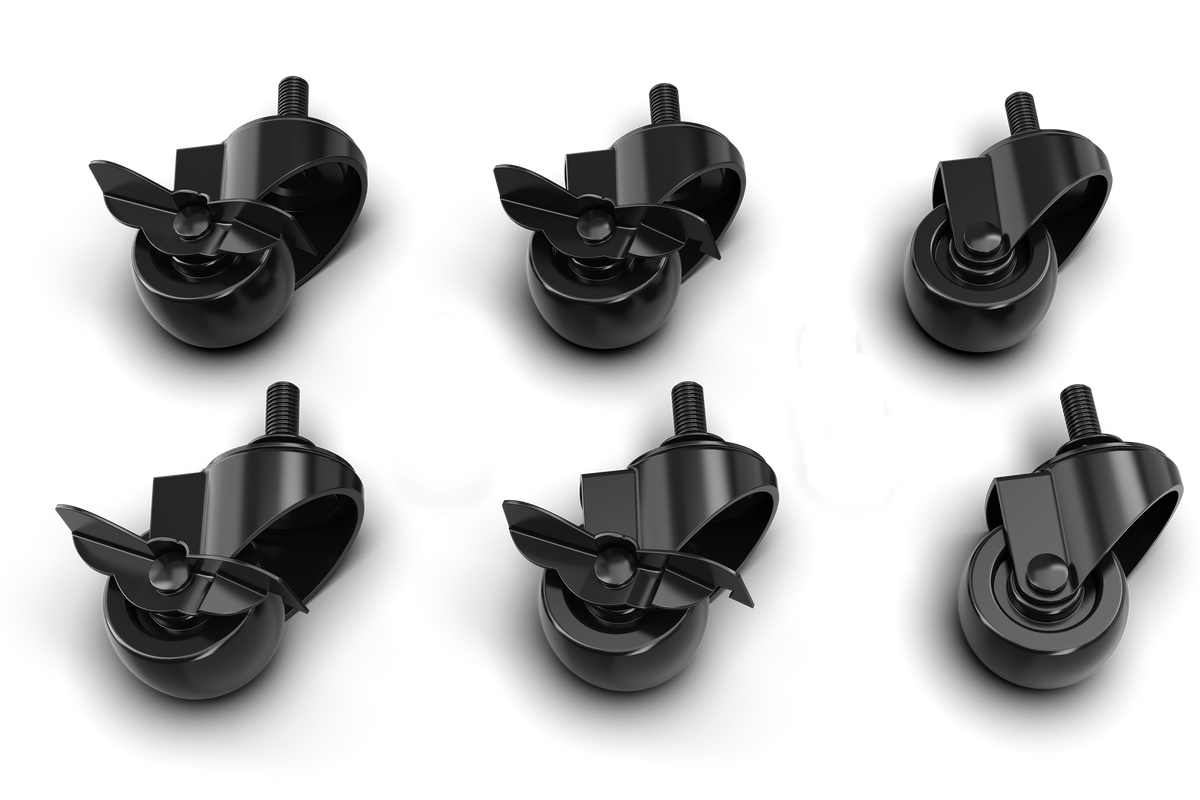 Caster Wheel and Brake Kit for TR8 PRO, TRX and Aluminum Extrusion Cockpits